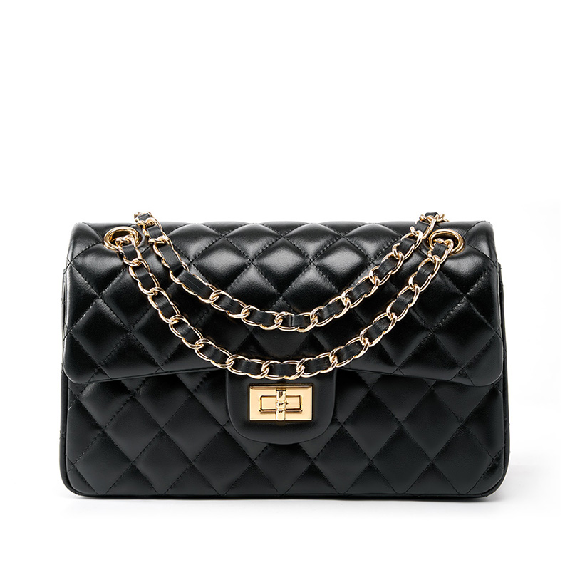 GEORGETTE BLACK TOP GRAINE LEATHER