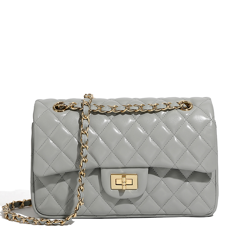 GEORGETTE GREY TOP GRAINE LEATHER